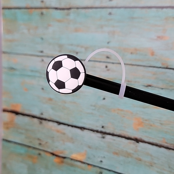 Soccer Ball Straw Topper - Picture 4 of 5